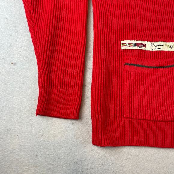 Vintage Elleme Sport Varsity Womens Sz M Cardigan Sweater Red - Picture 2 of 10